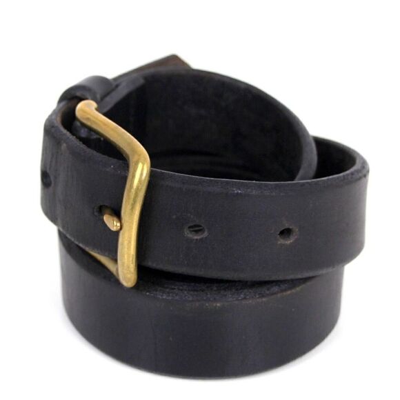 Eddie Bauer BLACK GENUINE LEATHER 1.25"Wd CASUAL DRESS MEN'S BELT Sz 38 (28D - Picture 3 of 15